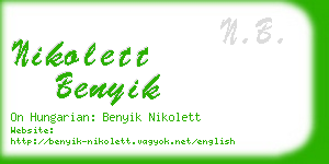 nikolett benyik business card